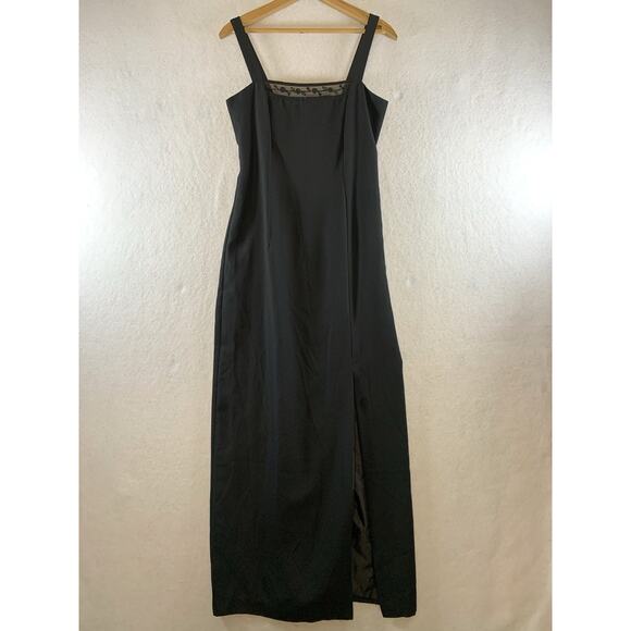VTG JR Nites Womens Y2K Formal Maxi Dress Sz 6 Black Beaded Whimsigoth Witchy - Picture 1 of 14
